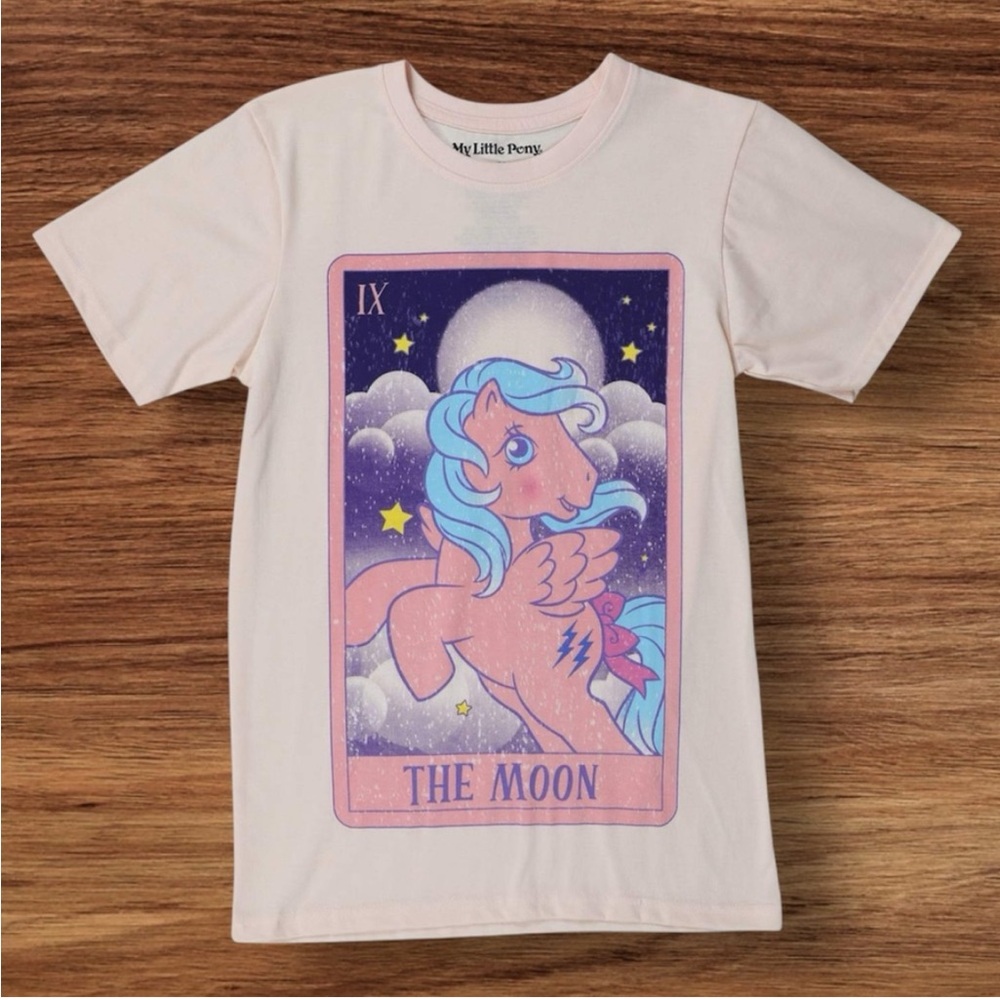 My Little Pony The Moon Tarot Card Graphic Tee Pink Short Sleeve Unisex Medium - Picture 7 of 9